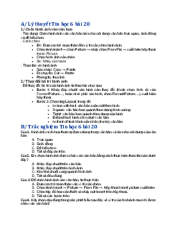 Lý thuyết và bài tập luyện tập Tin học 6 bài 20: Thêm hình ảnh để minh họa | Chân trời sáng tạo