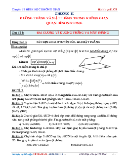 Các dạng toán đường thẳng và mặt phẳng trong không gian, quan hệ song song – Lê Bá Bảo