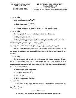 Đề tuyển sinh lớp 10 THPT năm 2018 – 2019 môn Toán sở GD và ĐT Ninh Bình
