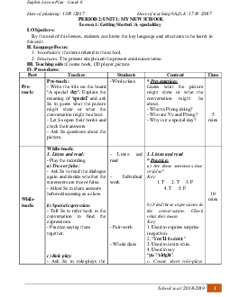 Giáo án Tiếng Anh 6 học kỳ 1 (sách thí điểm)