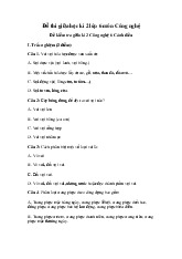 Đề thi giữa học kỳ 2 môn Công nghệ lớp 6 năm học 2024 - 2025 - Đề số 2 | Bộ sách Cánh diều