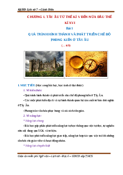 Giáo án Bài 1: Quá trình hình thành và phát triển của chế độ phong kiến Tây Âu Lịch sử 7 | Kết nối tri thức