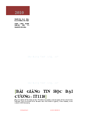 Bài giảng Tin học đại cương | Đại học Bách Khoa Hà Nội