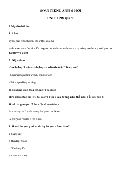 Tiếng Anh lớp 6 Unit 7 Project