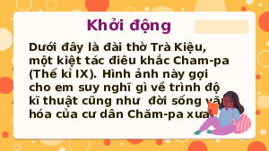 Giáo án điện tử Lịch Sử 6 KNTT - Bài 19(Tiết 42) Kết Nối Tri Thức: Vương quốc Chăm-pa từ thế kỉ II đến thế kỉ X.