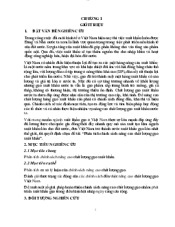 Phân tích tình hình xuất khẩu gạo ở Việt Nam