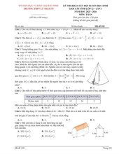 Đề khảo sát HSG Toán 12 lần 1 năm 2025 – 2026 trường THPT Lý Thái Tổ – Bắc Ninh