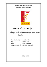 Đồ án Thiết kế Website bán sách trực tuyến môn Đồ án tốt nghiệp | Trường Đại học Bách Khoa Hà Nội
