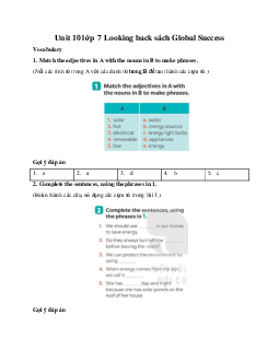 Unit 10 lớp 7 Looking back sách Global Success