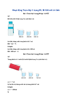 Giải SGK môn Toán 3 - Bài  32: Mi - li -lít | Kết nối tri thức