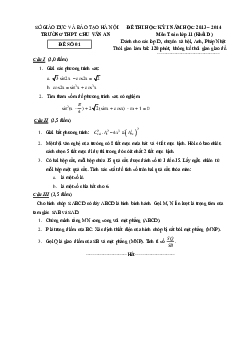 Đề thi HK1 lớp 11 ban cơ bản trường Chu Văn An – Hà Nội 2013 – 2014