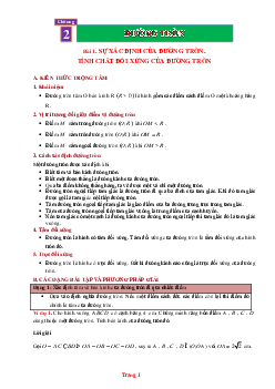 Phương pháp giải hình 9 sự xác định của đường tròn- tính chất đối xứng của đường tròn (có đáp án và lời giải chi tiết)