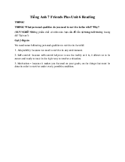Tiếng Anh 7 Friends Plus Unit 6 Reading