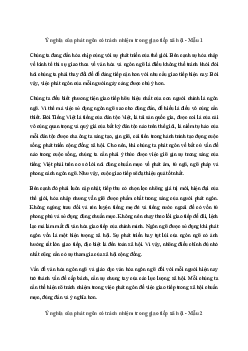 Văn mẫu lớp 11: Nghị luận xã hội về ý nghĩa của phát ngôn có trách nhiệm trong giao tiếp xã hội | Kết nối tri thức