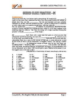 Guided cloze practice - 01 Compiled by the english hub for the specialised
