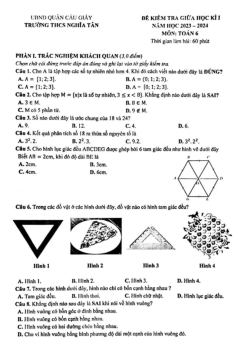 Đề giữa học kì 1 Toán 6 năm 2023 – 2024 trường THCS Nghĩa Tân – Hà Nội