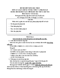 Đề thi kết thúc học phần học phần Lý luận chung