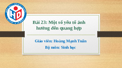 Giáo án điện tử Khoa học tự nhiên 7 bài 23 Kết nối tri thức : Một số yếu tố ảnh hưởng đến quang hợp