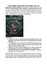 Tìm hiểu về Thổ Lâu Phúc Kiến: Kiến trúc và Văn hóa Hakka | Môn Du lịch và cuộc sống - Trường Cao đẳng Du lịch Sài Gòn