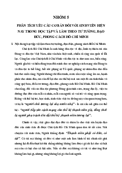Báo cáo "Phân tích yêu cầu cơ bản đối với sinh viên hiện nay trong học tập và làm theo tư tưởng, đạo đức, phong cách Hồ Chí Minh" | Đại học Quảng Nam