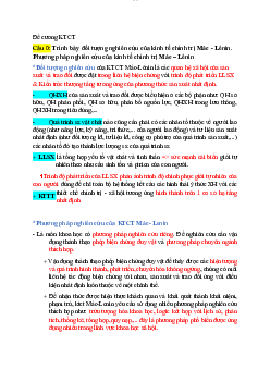 Trình bày đối tượng nghiên cứu của kinh tế chính trị Mác - Lênin. Phương pháp nghiên cứu của kinh tế chính trị Mác – Lênin