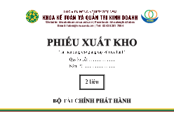 Biểu mẫu Phiếu xuất kho