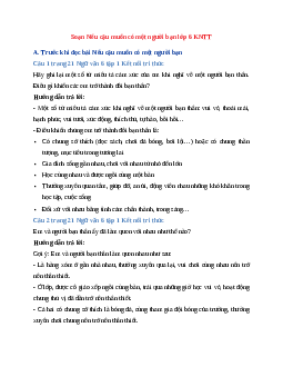 Soạn Nếu cậu muốn có một người bạn lớp 6 KNTT