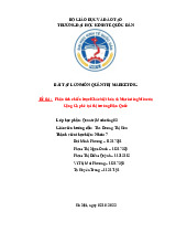 Phân Tích Chiến Lược Marketing Mix Cộng Cà Phê Tại Hàn Quốc | Môn Quản trị marketing - Đại học Kinh Tế Quốc Dân