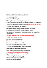 Câu hỏi trắc nghiệm môn Marketing căn bản - Học viện nông nghiệp Việt Nam