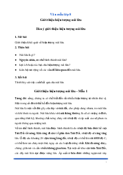 Văn mẫu lớp 8: Giới thiệu hiện tượng núi lửa (Dàn ý + 3 mẫu) Ngữ Văn 8 | Cánh diều
