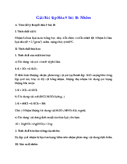 Giải Hóa 9 Bài 18: Nhôm