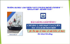 Ôn Tập Về Hàm Một Biến - Giới Hạn và Tính Liên Tục - Giải Tích 1. Môn Giải tích 1 (GT01) | Trường Đại học Giao thông Vận tải.