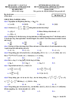 Đề thi đánh giá năng lực môn Toán xét tuyển Đại học 2023 trường ĐHSP Hà Nội
