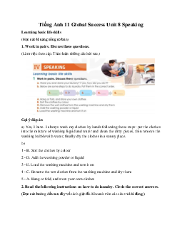 Giải Unit 8 Speaking | Tiếng Anh 11 Global Success