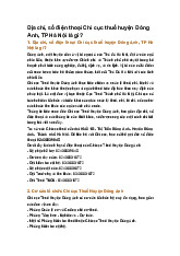 Địa chỉ, số điện thoại Chi cục thuế huyện Đông Anh, TP Hà Nội là gì?