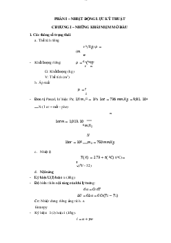 Bài tập lớn Kỹ thuật nhiệt phần nhiệt động lực kỹ thuật chương 1,2,3