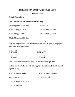 Bài tập cuối tuần Toán lớp 4 Kết nối tri thức - Tuần 29 (Cơ bản)