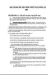 Nội dung ôn tập môn Triết học Mac Lenin | Trường Đại học Ngoại ngữ, Đại học Đà Nẵng