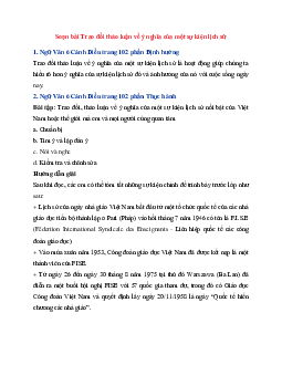 Soạn bài Trao đổi thảo luận về ý nghĩa của một sự kiện lịch sử | Ngữ Văn 6 Cánh Diều tập 1