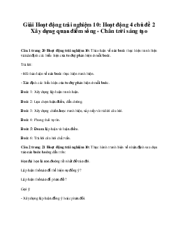 Giải Hoạt động trải nghiệm 10: Hoạt động 4 chủ đề 2 Chân Trời Sáng Tạo