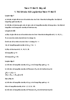 Toán 11 Bài 5: Dãy số - Kết Nối Tri Thức
