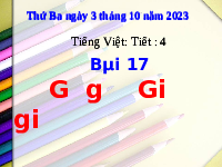 Giáo án điện tử Tiếng Việt 1 Tập 1 Bài 17 Kết nối tri thức: G, g, Gi, gi