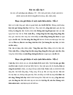Văn mẫu lớp 6: Đoạn văn giới thiệu về một cảnh thiên nhiên mà em yêu thích (10 mẫu)