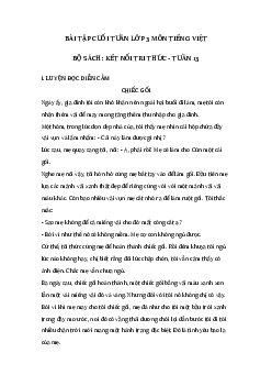 Phiếu bài tập tiếng Việt lớp 3 Tuần 13 ( cơ bản ) | Kết nối tri thức