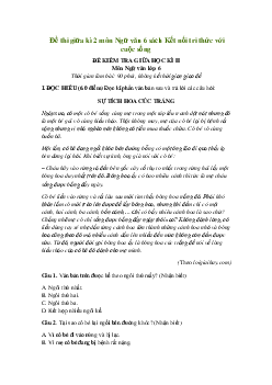 Đề thi giữa học kì 2 lớp 6 môn Văn Kết nối tri thức năm 2024 - Đề 7