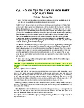 Câu hỏi ôn thi cuối kỳ | Triết học Mác - Lênin | Đại học Nông Lâm Thành phố Hồ Chí Minh