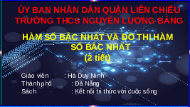 Giáo án điện tử Toán 8 Bài 28 Kết nối tri thức: Hàm số bậc nhất và đồ thị của hàm số bậc nhất