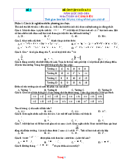 Đề kiểm tra HK2 môn Toán 10 sách Cánh diều - Đề 3 (có lời giải)