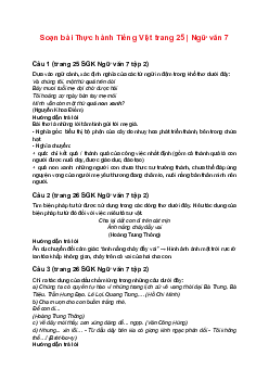 Soạn bài Thực hành Tiếng Việt trang 25 | Ngữ văn 7 sách Cánh diều