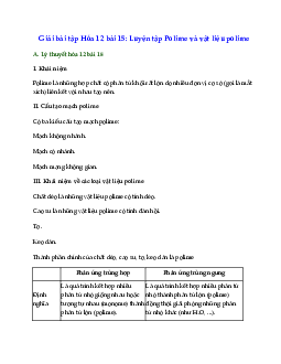 Giải bài tập Hóa 12 bài 15: Luyện tập Polime và vật liệu polime